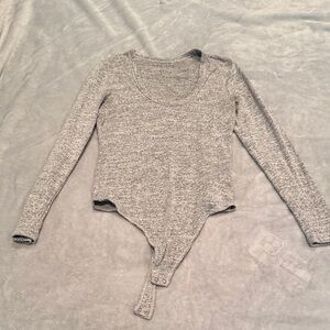 Abercrombie & Fitch Gray Long Sleeve Bodysuit